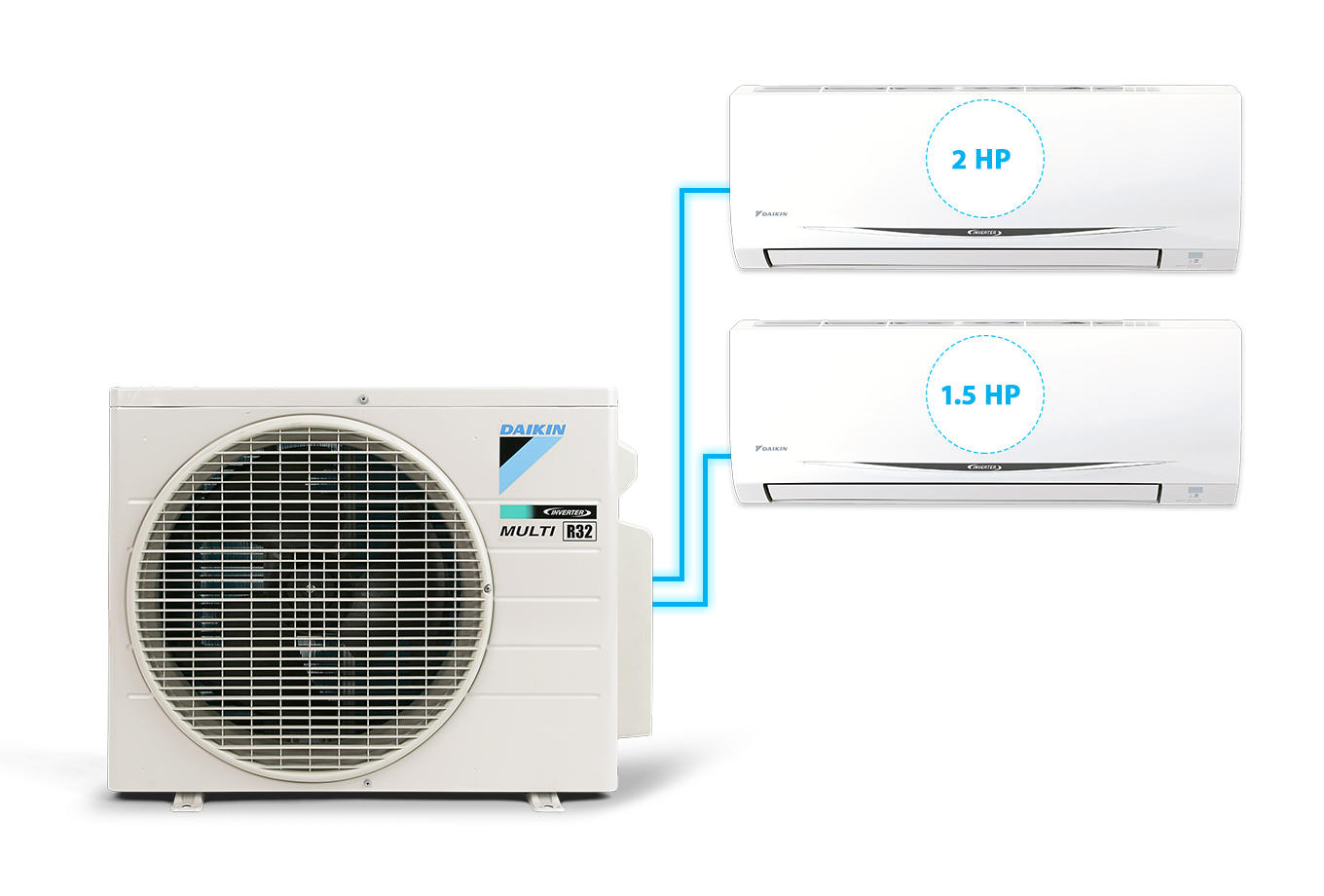 Combo 2 dàn lạnh điều hòa Daikin inverter Multi S - 18000btu + 12000btu giá tốt