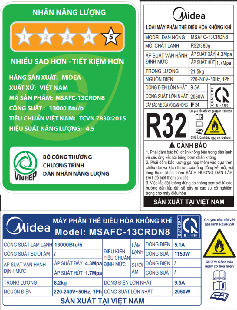 Điều hòa Midea inverter 1 chiều 12000 btu MSAFC-13CRDN8 chính hãng tại Hà Nội