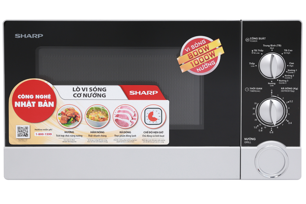 Lò vi sóng Sharp 23 lít có nướng R-G302VN-S chính hãng