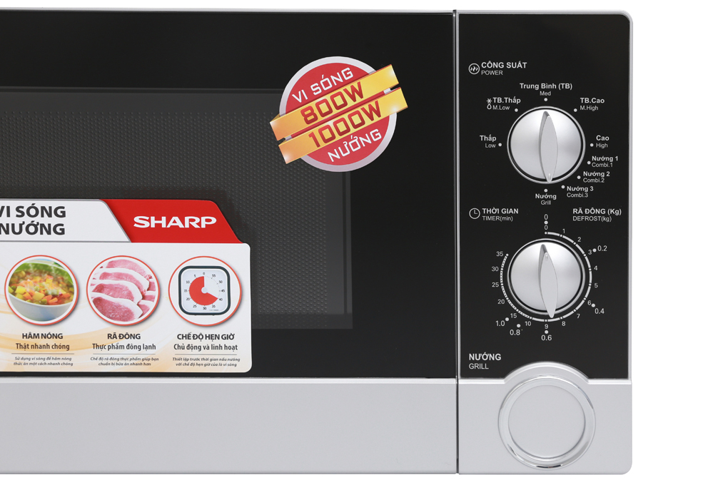 Lò vi sóng Sharp 23 lít có nướng R-G302VN-S chính hãng
