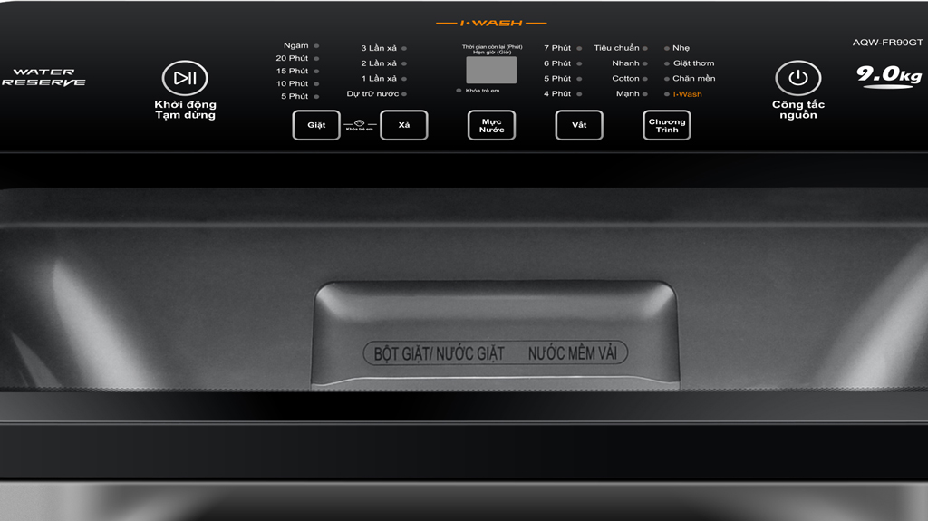 Máy giặt lồng đứng Aqua 9 kg AQW-FR90GT.S