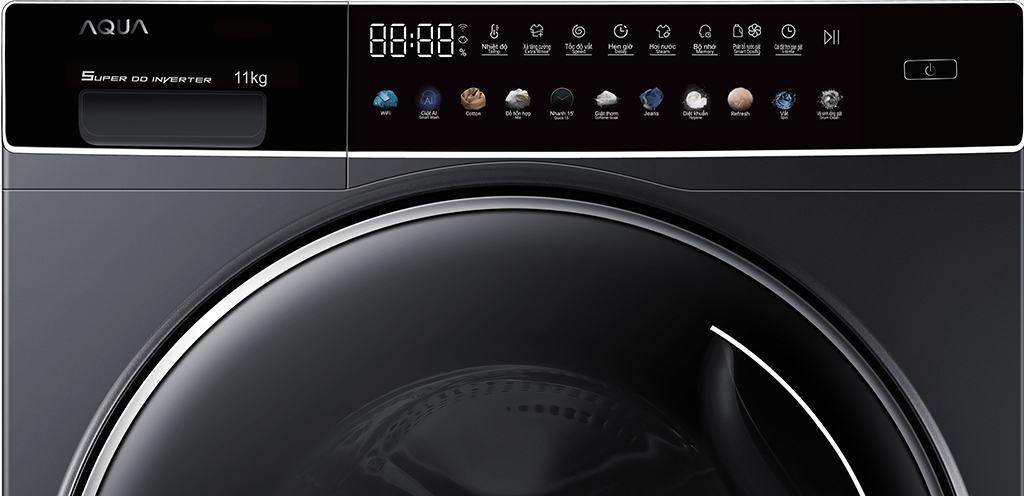 Máy giặt lồng ngang Aqua inverter 11 kg AQD-DDW1100J.BK 2023