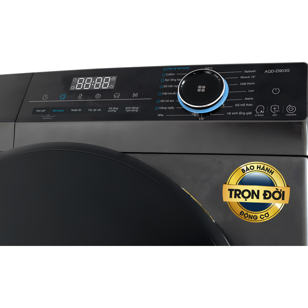 Máy giặt lồng ngang Aqua inverter 9 kg AQD-D903G.BK giá rẻ