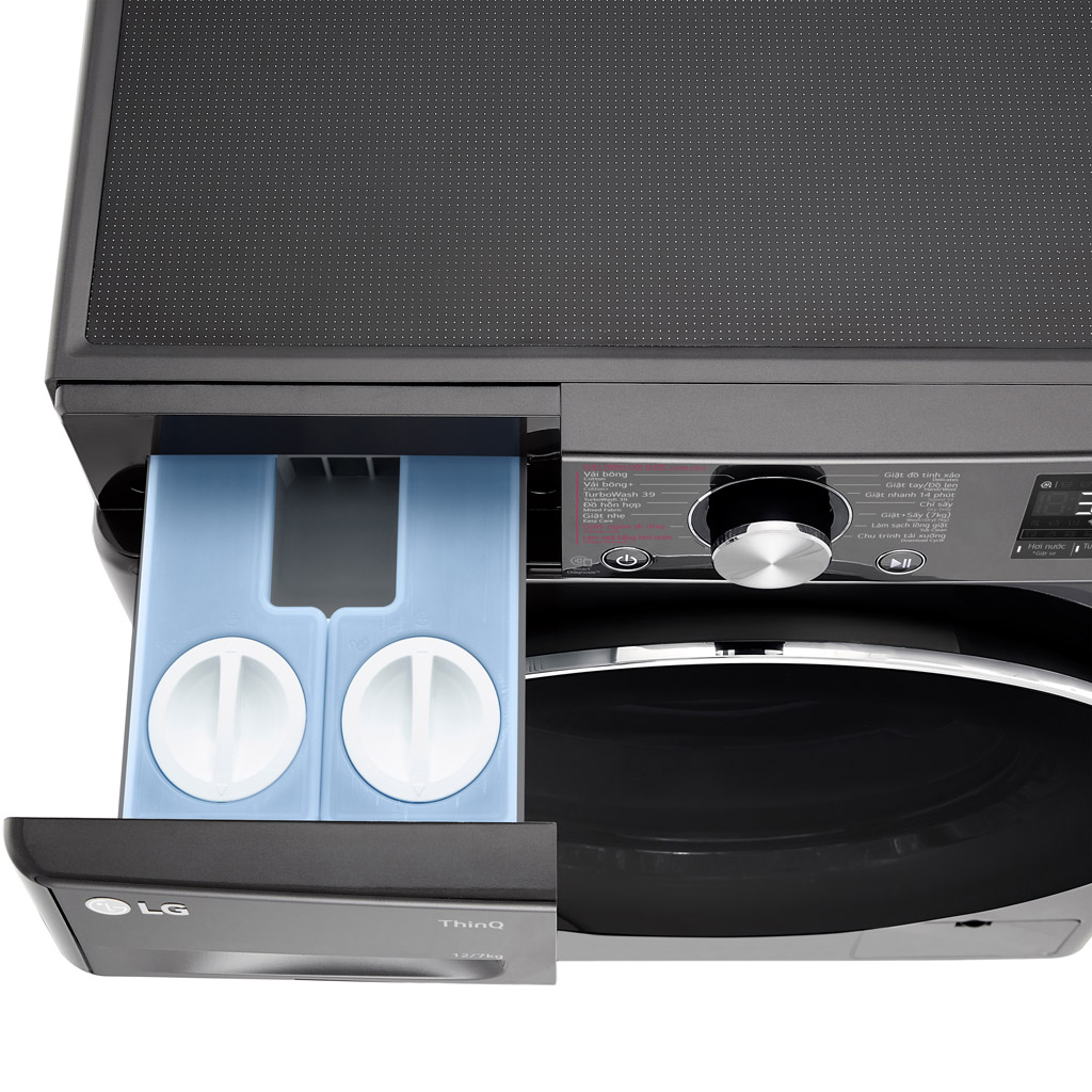 Máy giặt sấy LG inverter giặt 12 kg và sấy 7 kg FV1412H3BA 2023