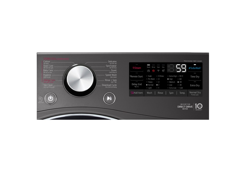 Máy giặt sấy LG inverter 15 kg F2515RTGB