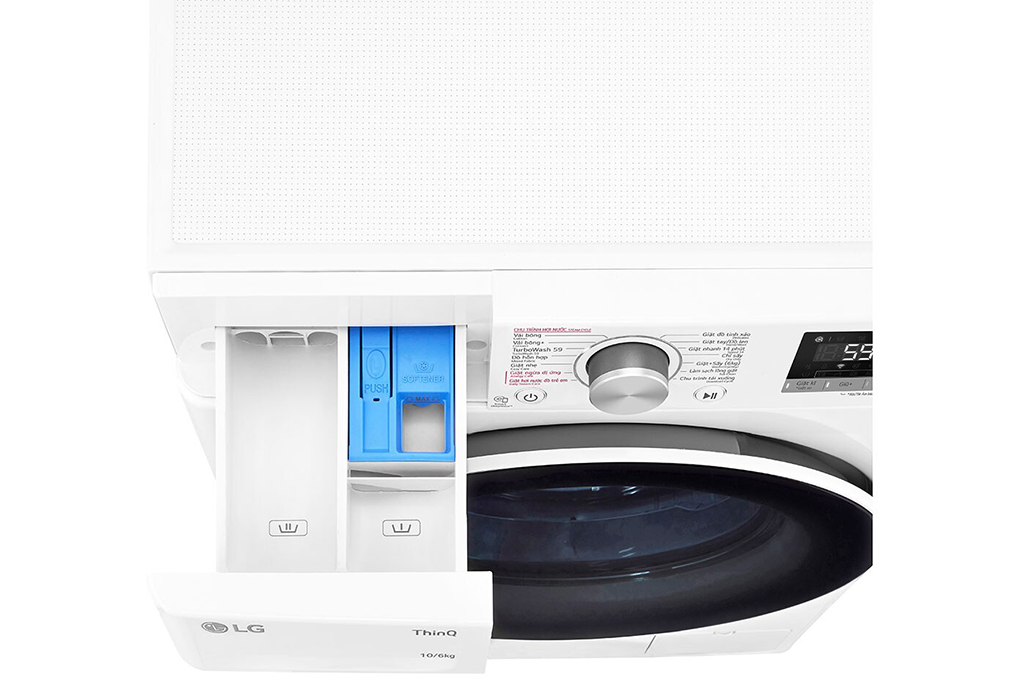 Máy giặt sấy lồng ngang LG Inverter 10 kg FV1410D4W1 2023