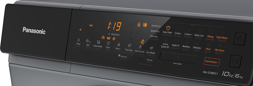 Máy giặt sấy Panasonic inverter 10 kg S106FC1LV