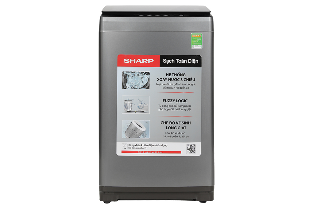 Máy giặt lồng đứng Sharp 12 kg ES-W12NV-GY 2023