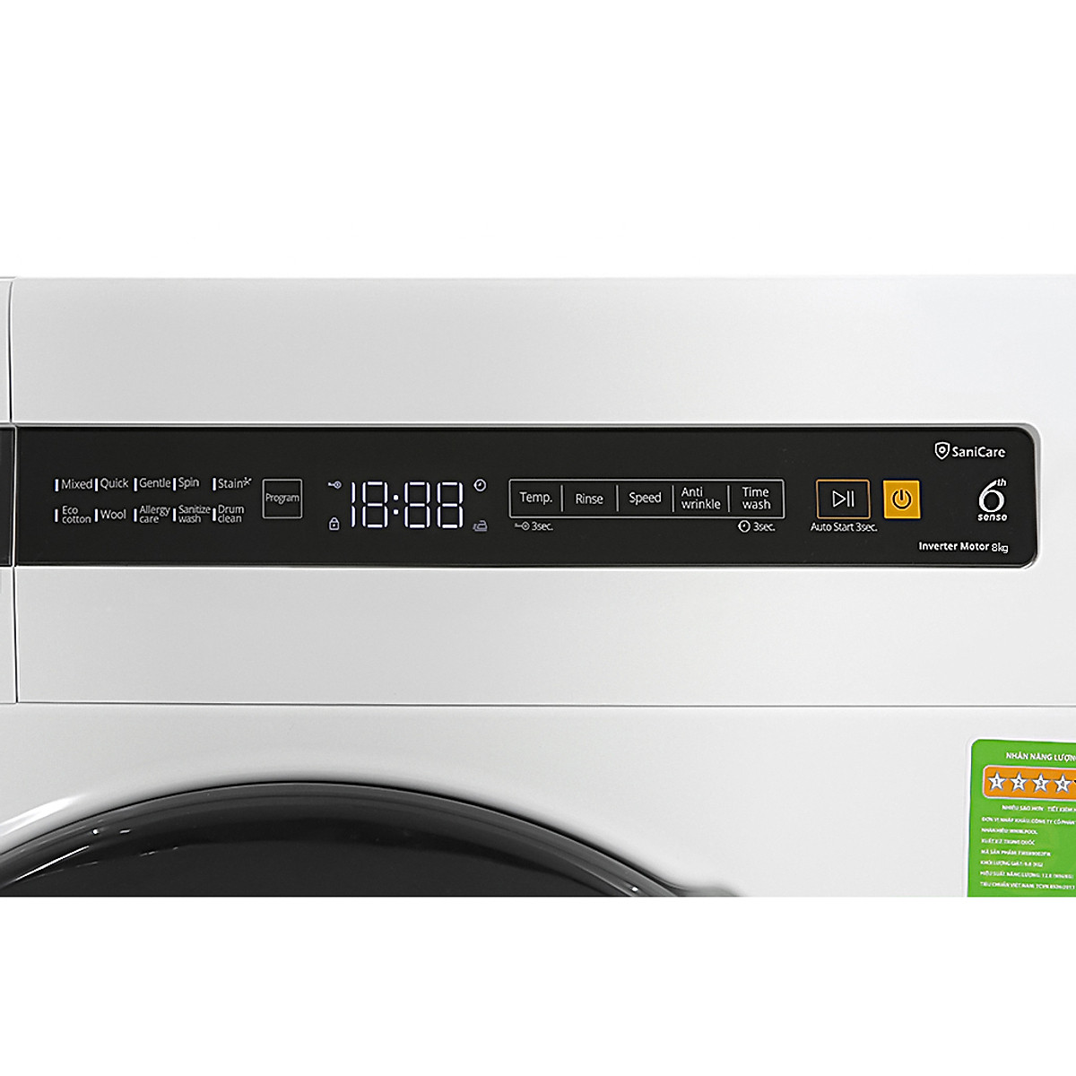 Máy giặt Whirlpool lồng ngang 8 kg inverter FWEB8002FW giá rẻ