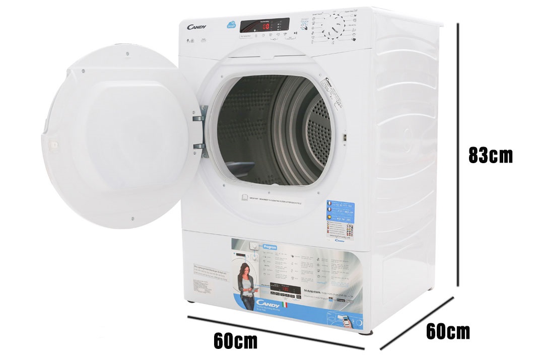 Máy sấy thông hơi Candy 9 kg CS V9DF-S giá rẻ chính hãng