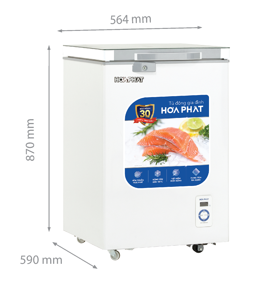 Tủ đông Hòa Phát 1 cánh 107 lít HPF AD6107.T1 giá rẻ
