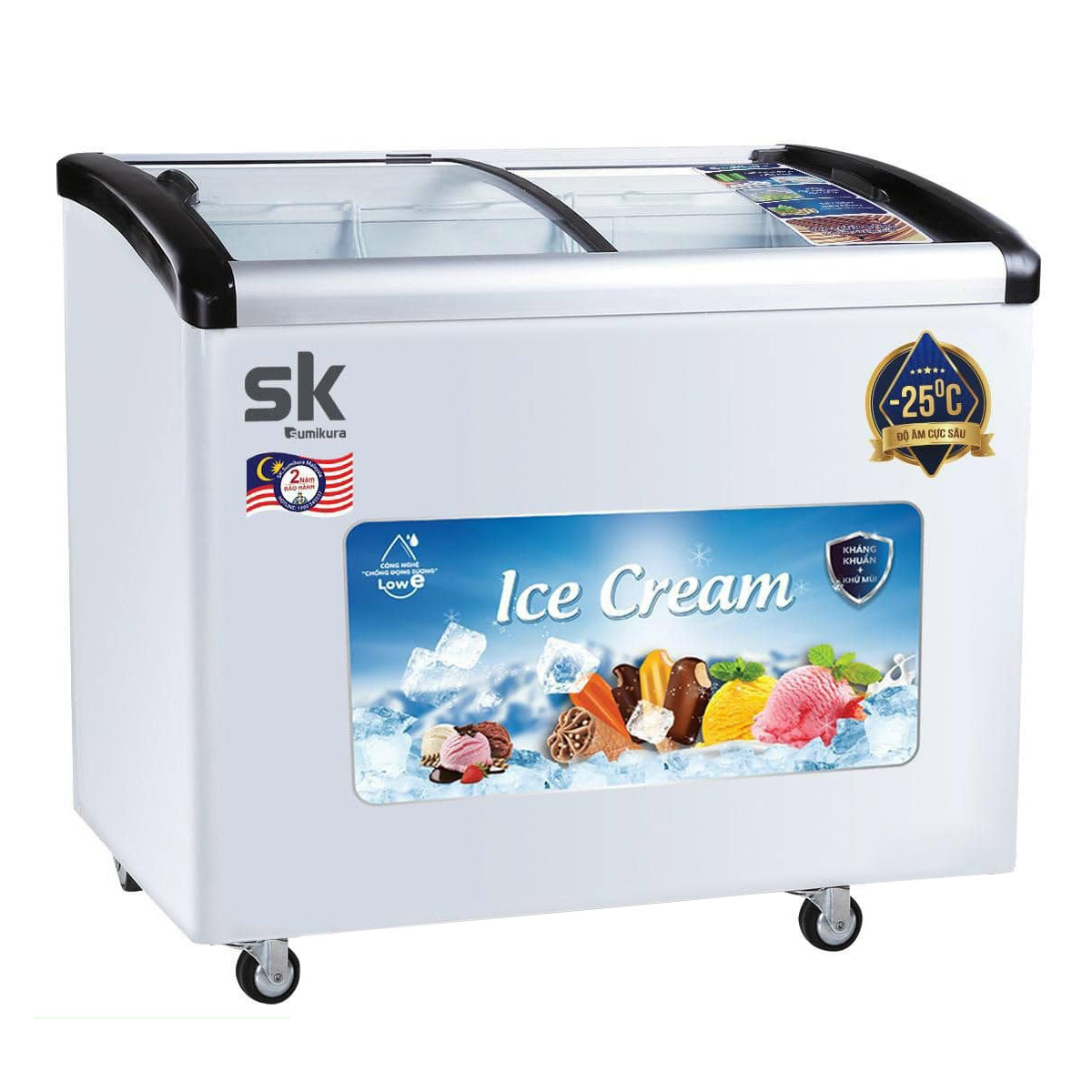 Tủ kem kính lùa Sumikura 300 lít dàn đồng SKFS-300C.FS