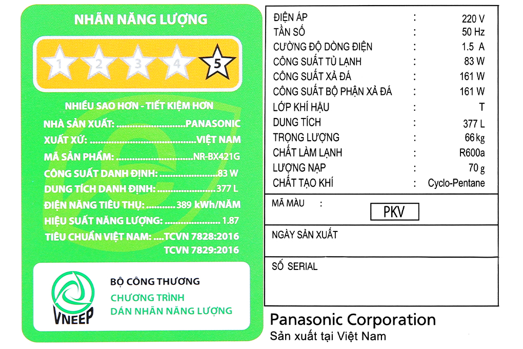 Tủ lạnh Panasonic inverter 377 lít NR-BX421GPKV giá rẻ chính hãng