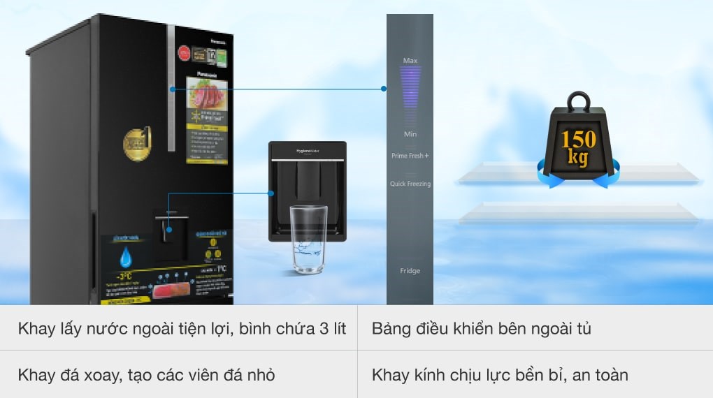 Tủ lạnh Panasonic 2 cánh inverter 417 lít NR-BX471GPKV chính hãng