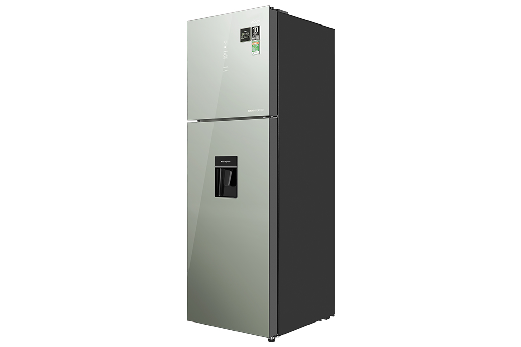 Tủ lạnh Aqua inverter 347 lít AQR-T390FA(WGM) mặt gương 2023