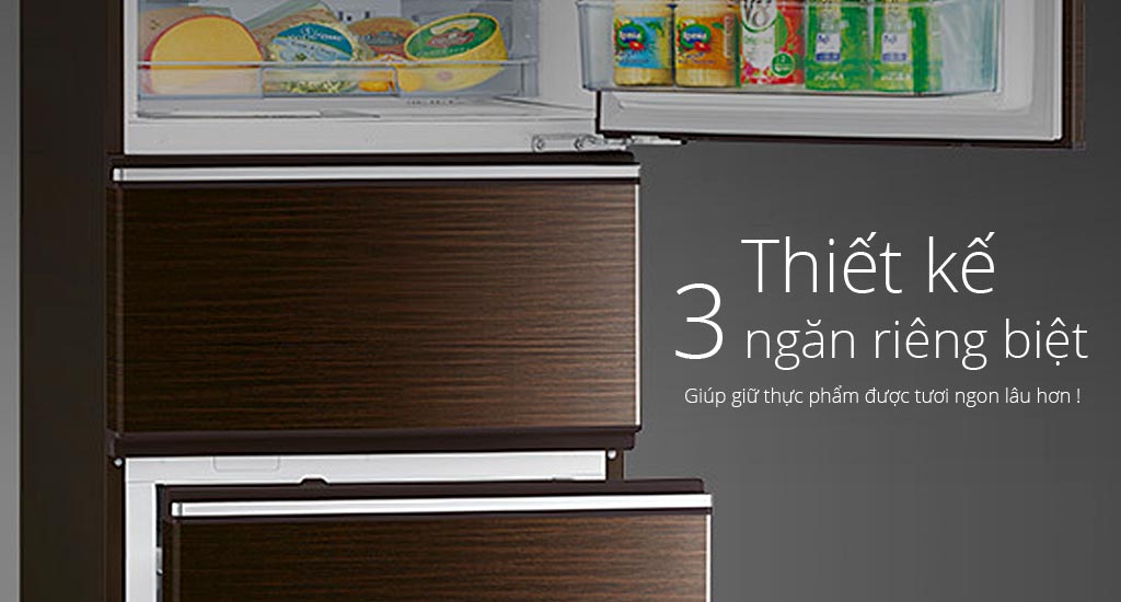 Tủ lạnh Mitsubishi 3 cánh 272 lít MR-CX35EM-BRW-V giá rẻ chính hãng