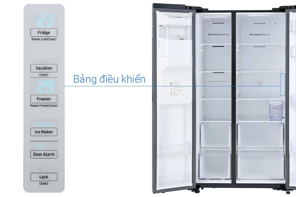 Tủ lạnh Samsung 2 cánh Side By Side inverter 635 lít RS64R5301B4/SV chính hãng