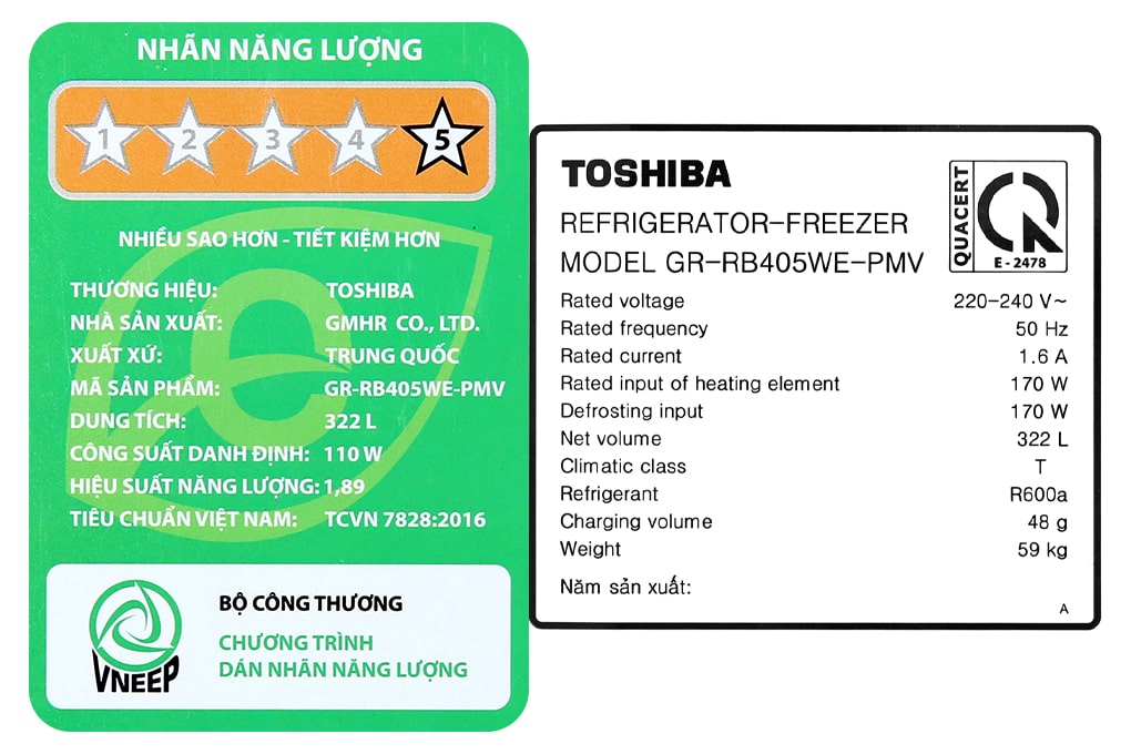 Tủ lạnh Toshiba inverter 322 lít GR-RB405WE-PMV(06)-MG giá rẻ