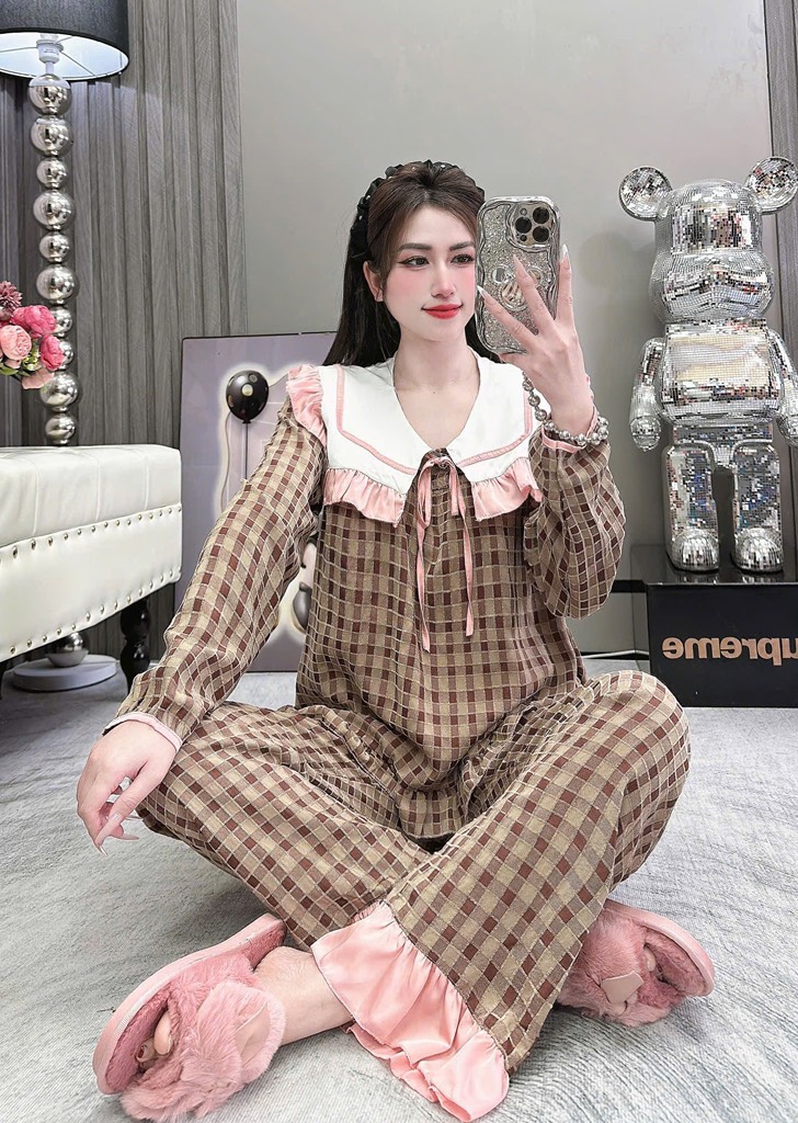 Đồ bộ tiểu thư lụa đũi nhung