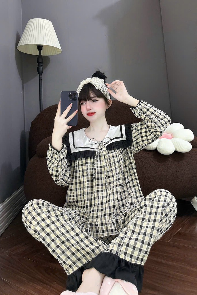 Đồ bộ tiểu thư lụa đũi nhung