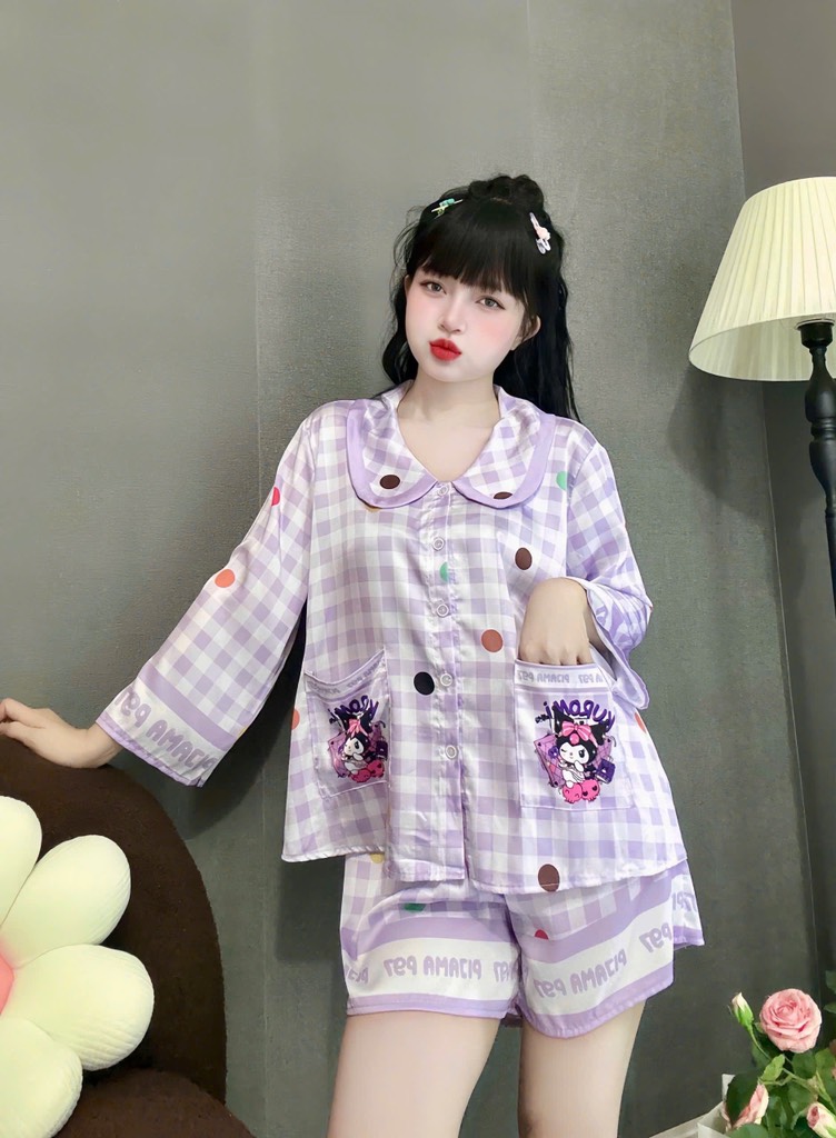 Đồ bộ đùi cổ sen tay lững lụa latin cao cấp