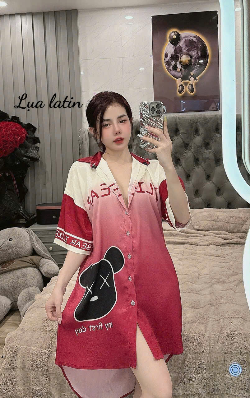 12 mẫu Đầm sơ mi lụa latin