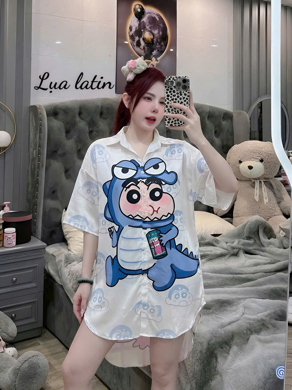12 mẫu Đầm sơ mi lụa latin
