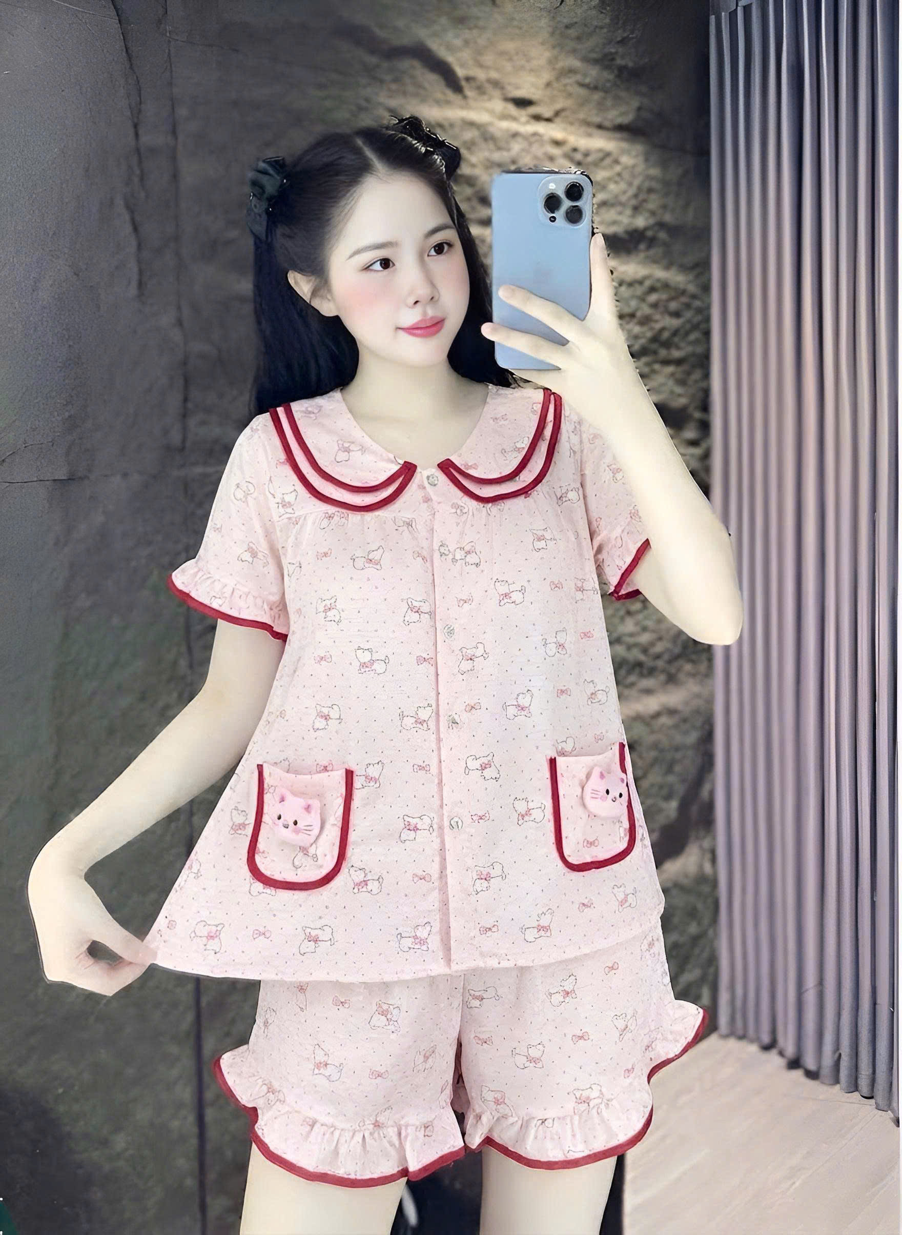 đùi lụa đũi mềm gắn gấu