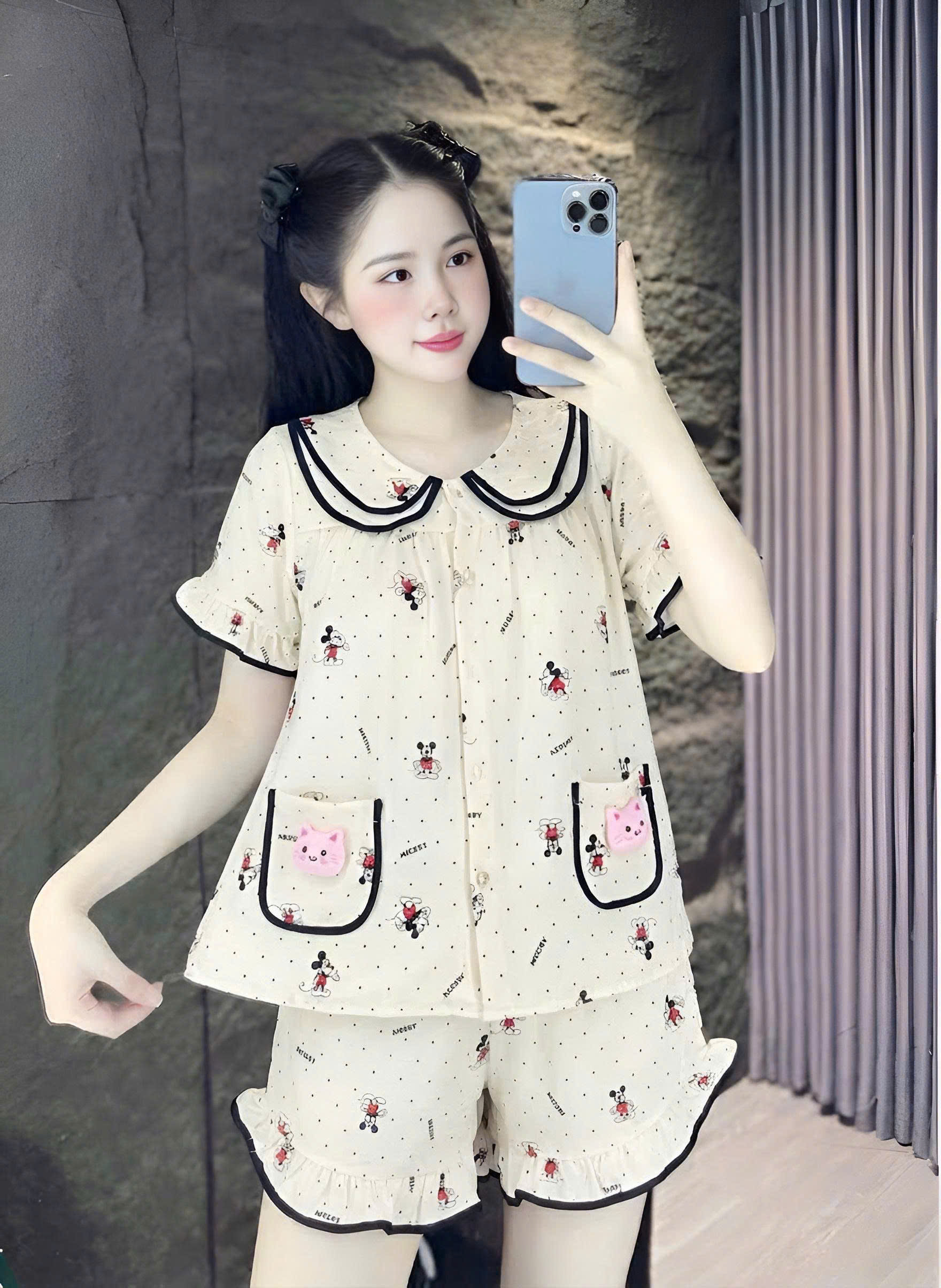 đùi lụa đũi mềm gắn gấu