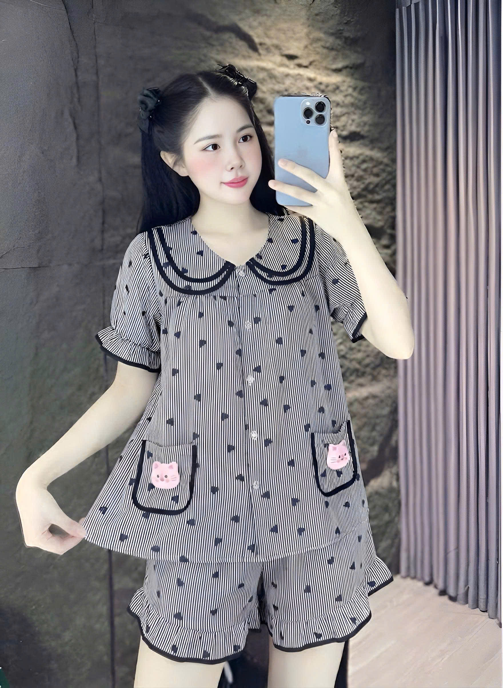 đùi lụa đũi mềm gắn gấu
