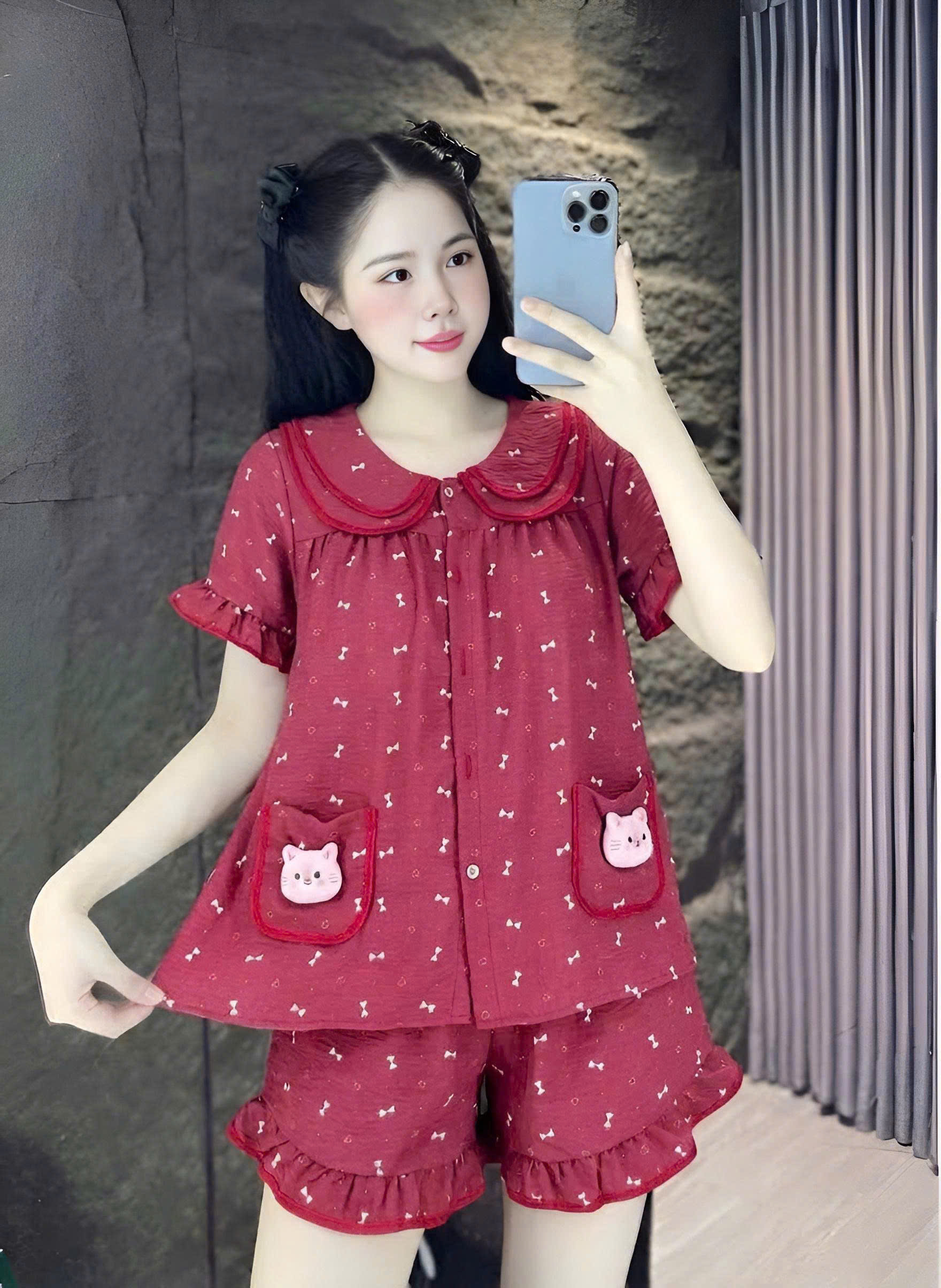 đùi lụa đũi mềm gắn gấu