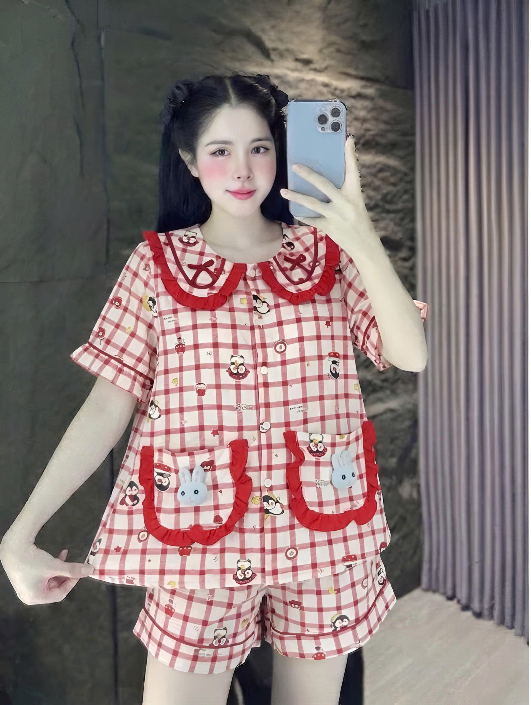 đùi lụa đũi mềm gắn gấu