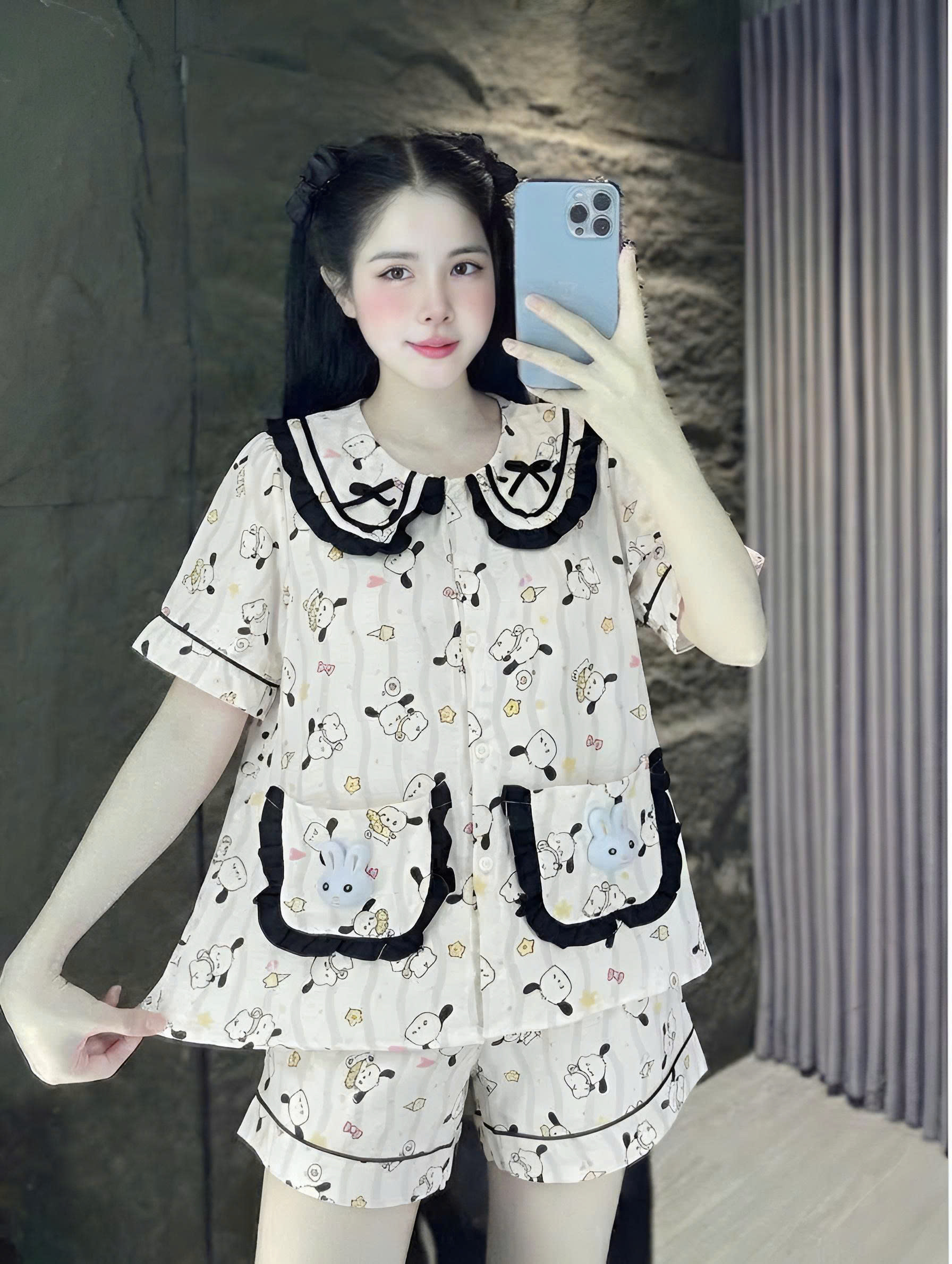đùi lụa đũi mềm gắn gấu
