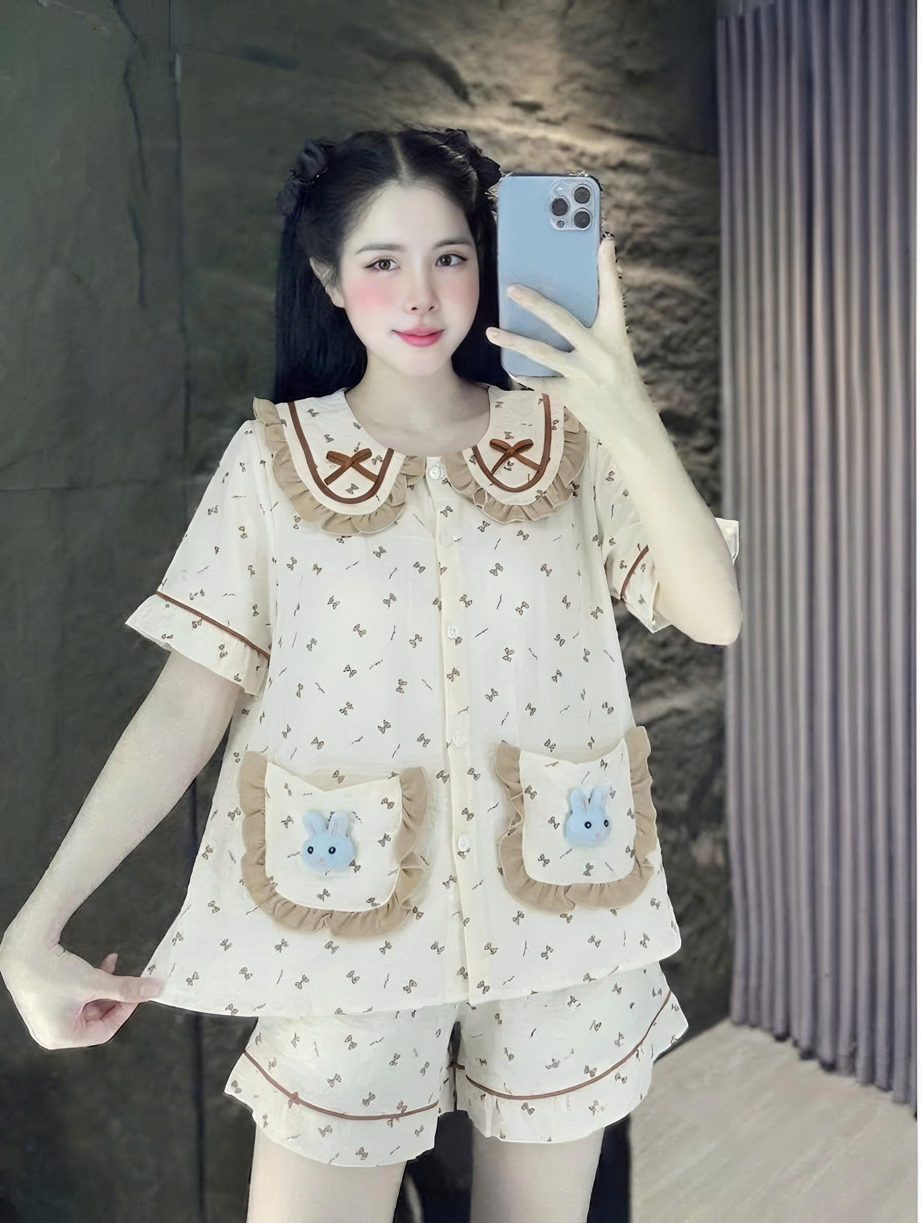 đùi lụa đũi mềm gắn gấu