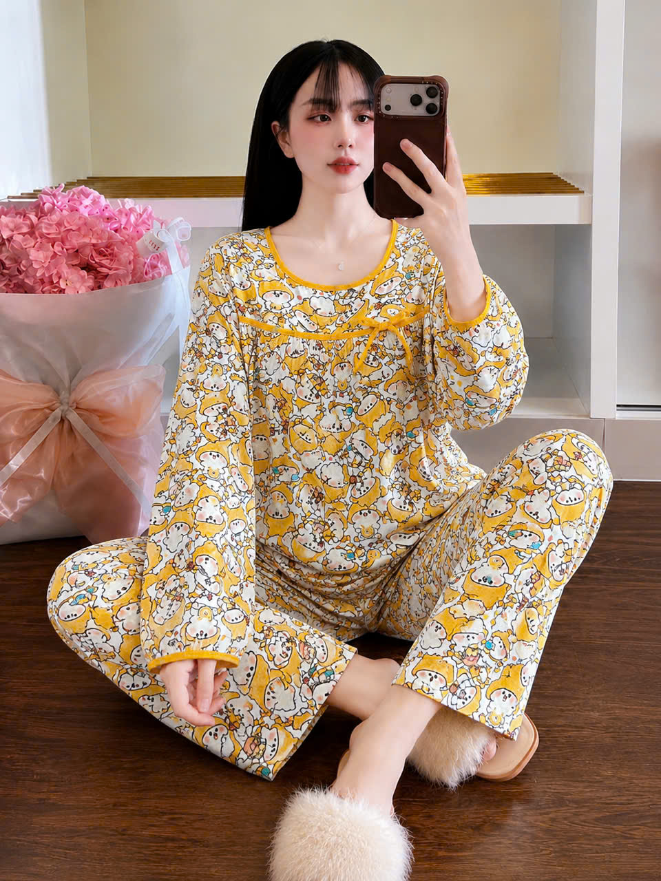 tay dài tole phối nơ dể thương