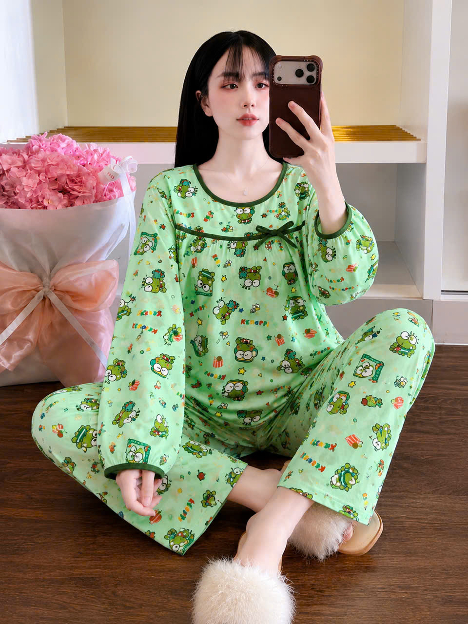 tay dài tole phối nơ dể thương