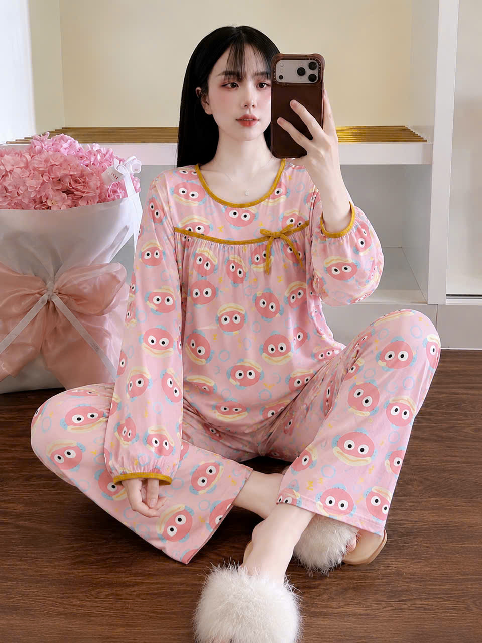 tay dài tole phối nơ dể thương