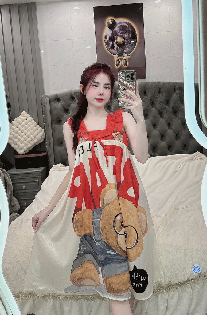 Đầm cánh tiên lụa xước mềm mịn