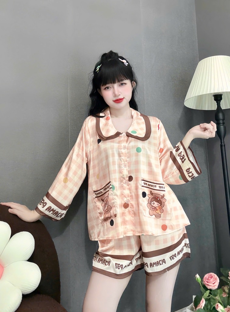 Đồ bộ đùi cổ sen tay lững lụa latin cao cấp