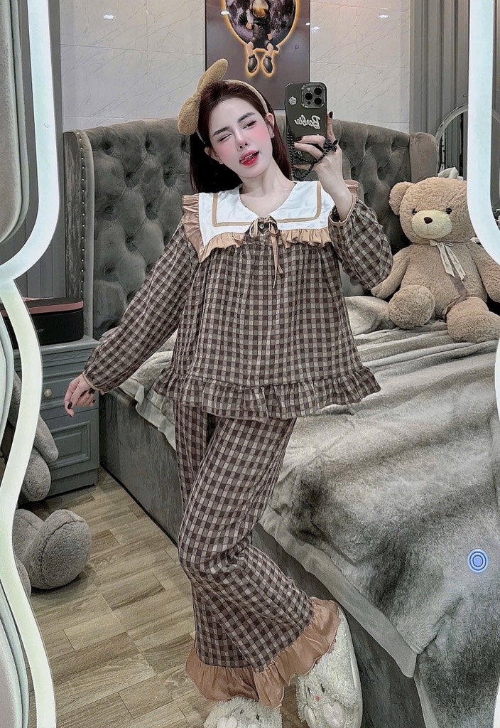 Đồ bộ tiểu thư lụa đũi nhung