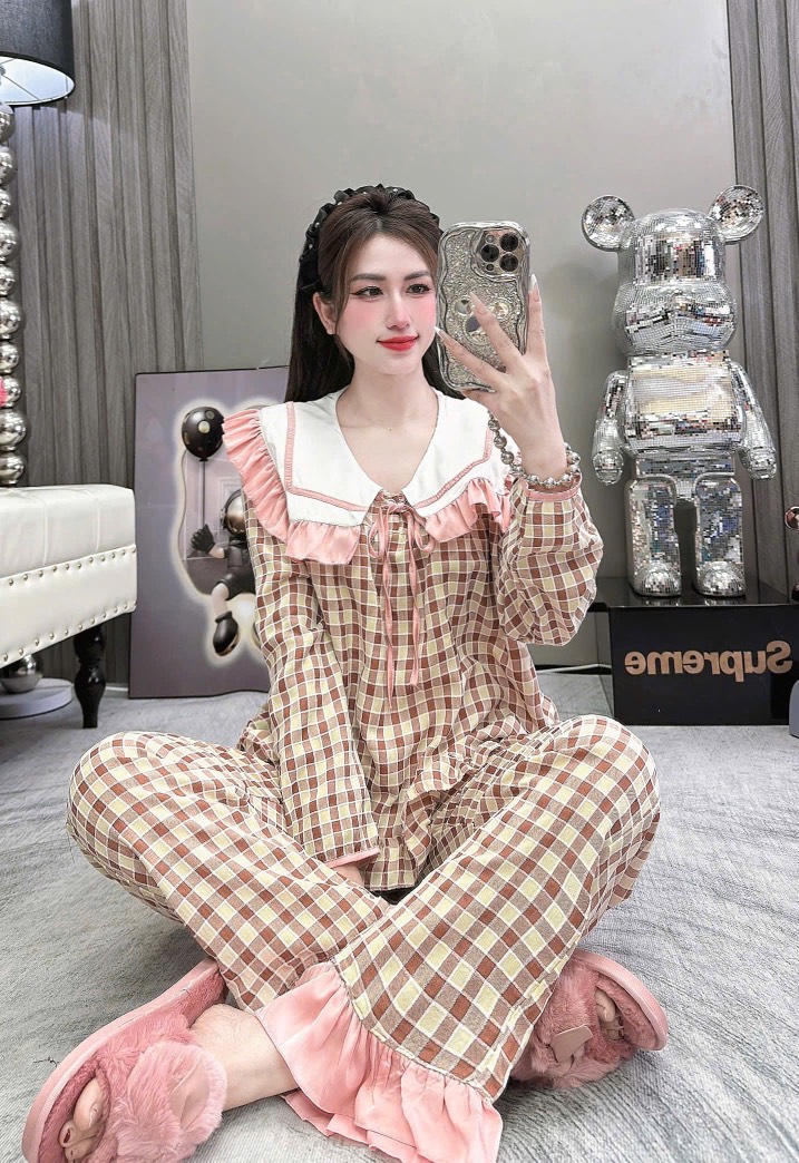 Đồ bộ tiểu thư lụa đũi nhung