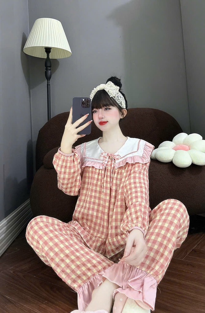 Đồ bộ tiểu thư lụa đũi nhung
