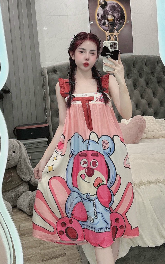 Đầm cánh tiên lụa xước mềm mịn