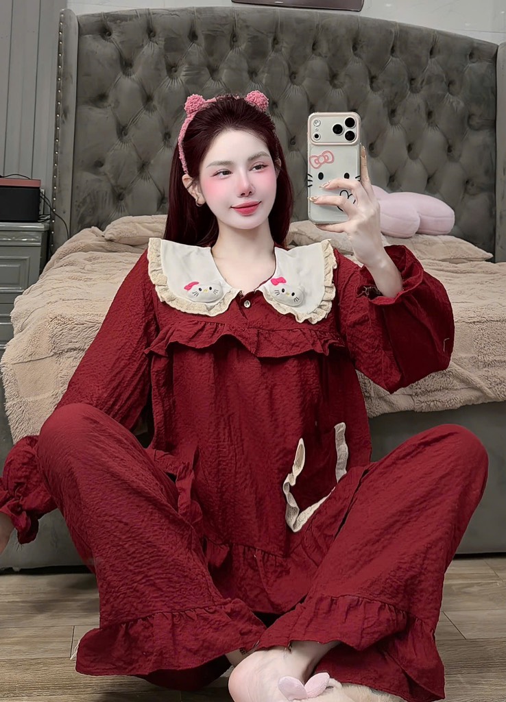 Đồ bộ tay dài lụa đũi mềm