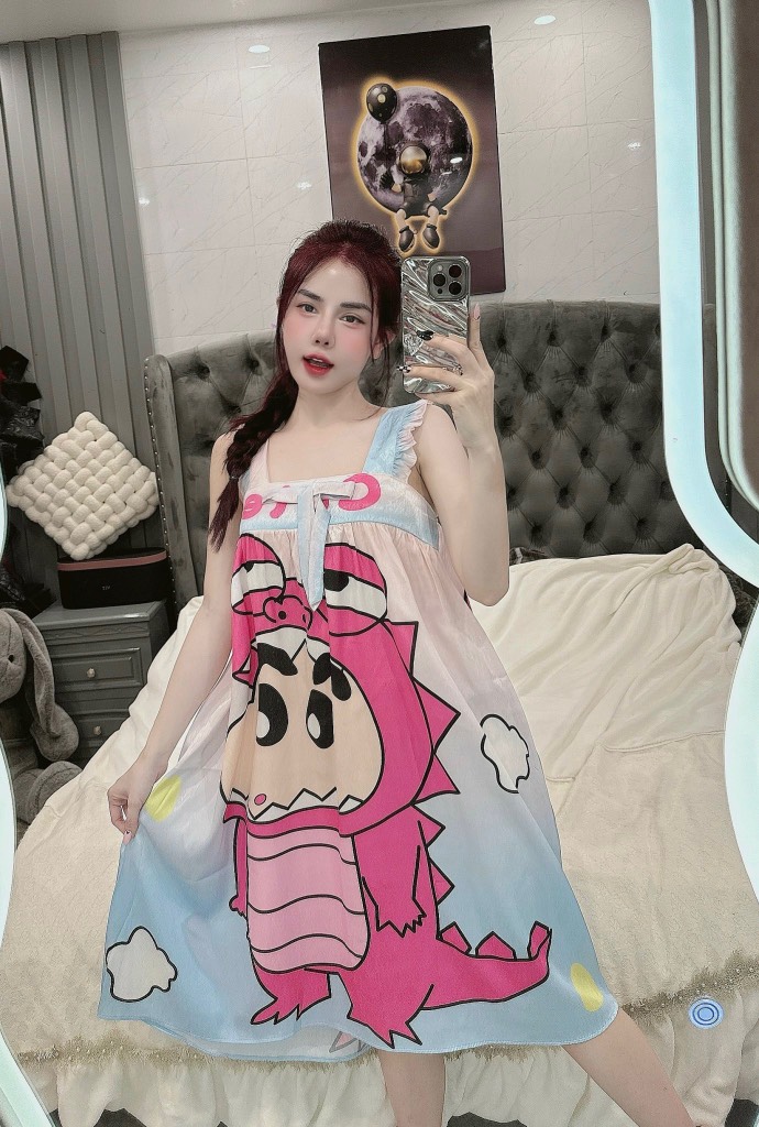 Đầm cánh tiên lụa xước mềm mịn