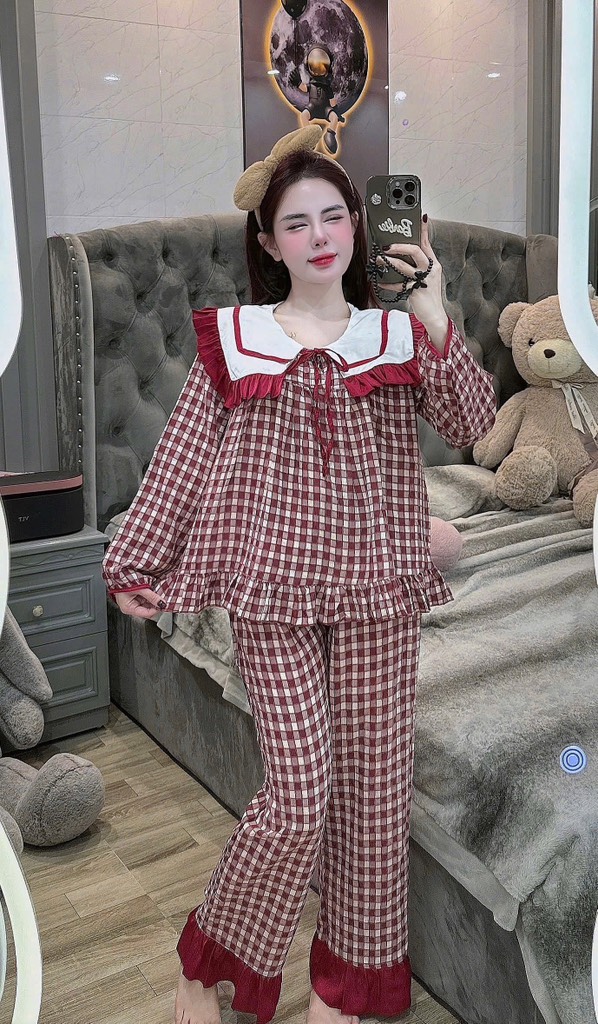 Đồ bộ tiểu thư lụa đũi nhung