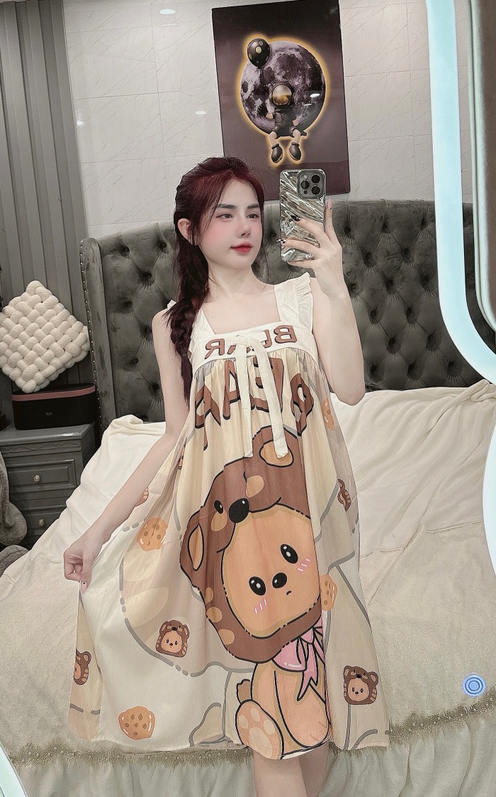 Đầm cánh tiên lụa xước mềm mịn