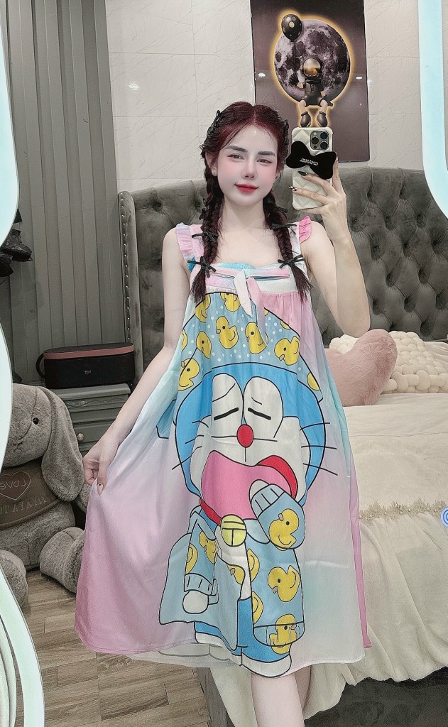 Đầm cánh tiên lụa xước mềm mịn
