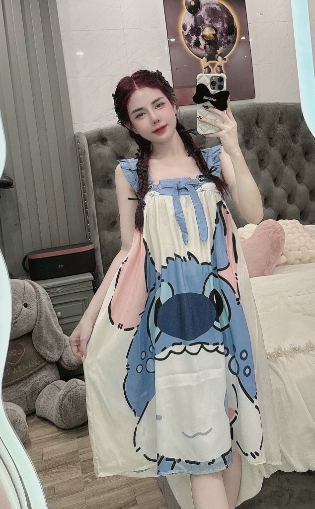 Đầm cánh tiên lụa xước mềm mịn
