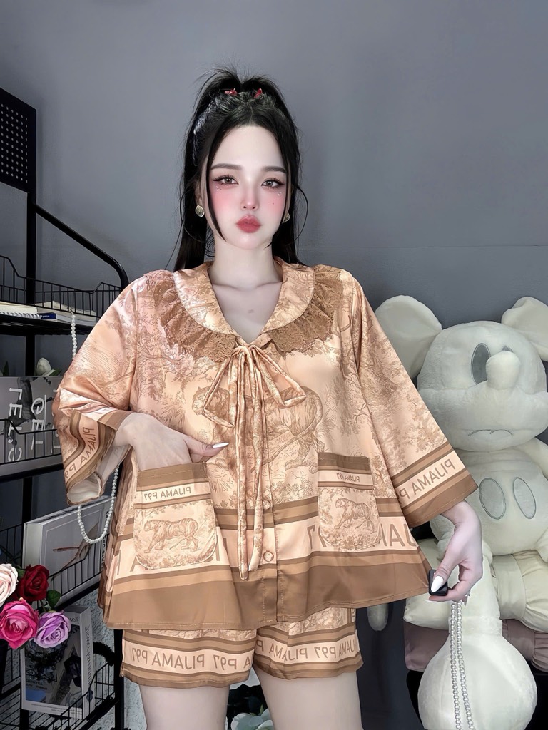 Đồ bộ đùi phối ren lụa latin cao cấp